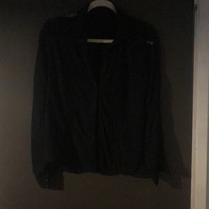 Black see through lace top size medium